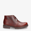Bota Panama botín de piel con forro interior de piel. burdeos