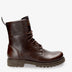 Frisia Plaid botas de piel con forro interior de piel. marron