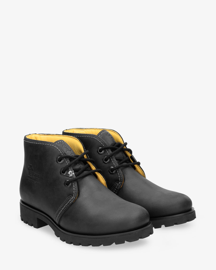 Bota Panama botines de piel con forro interior de piel. negro