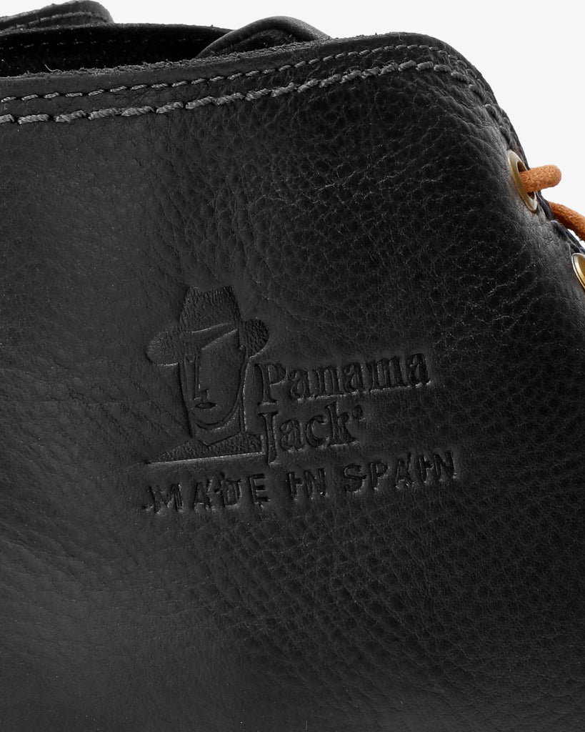 Bota Panama Igloo botines de piel con forro interior de pelo natural. negro