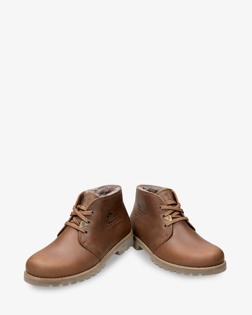 Bota Panama Igloo botines de piel con forro interior de pelo natural. cuero