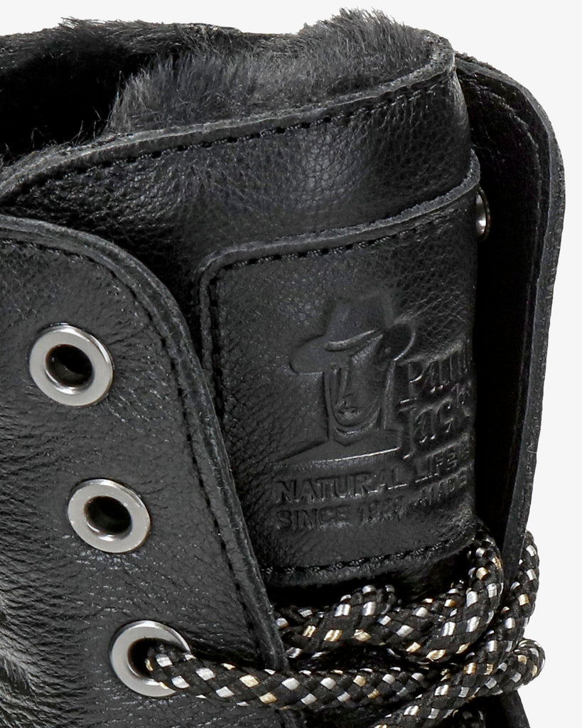 Carlyn botas de piel con forro interior de pelo. negro