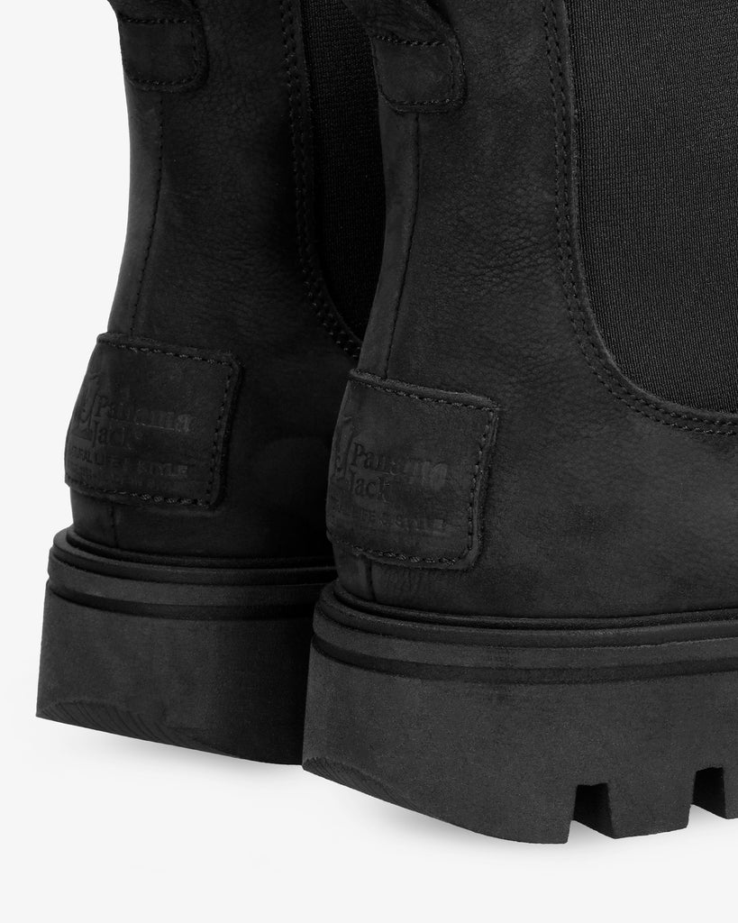 Chris botines de piel con forro interior de pelo. negro