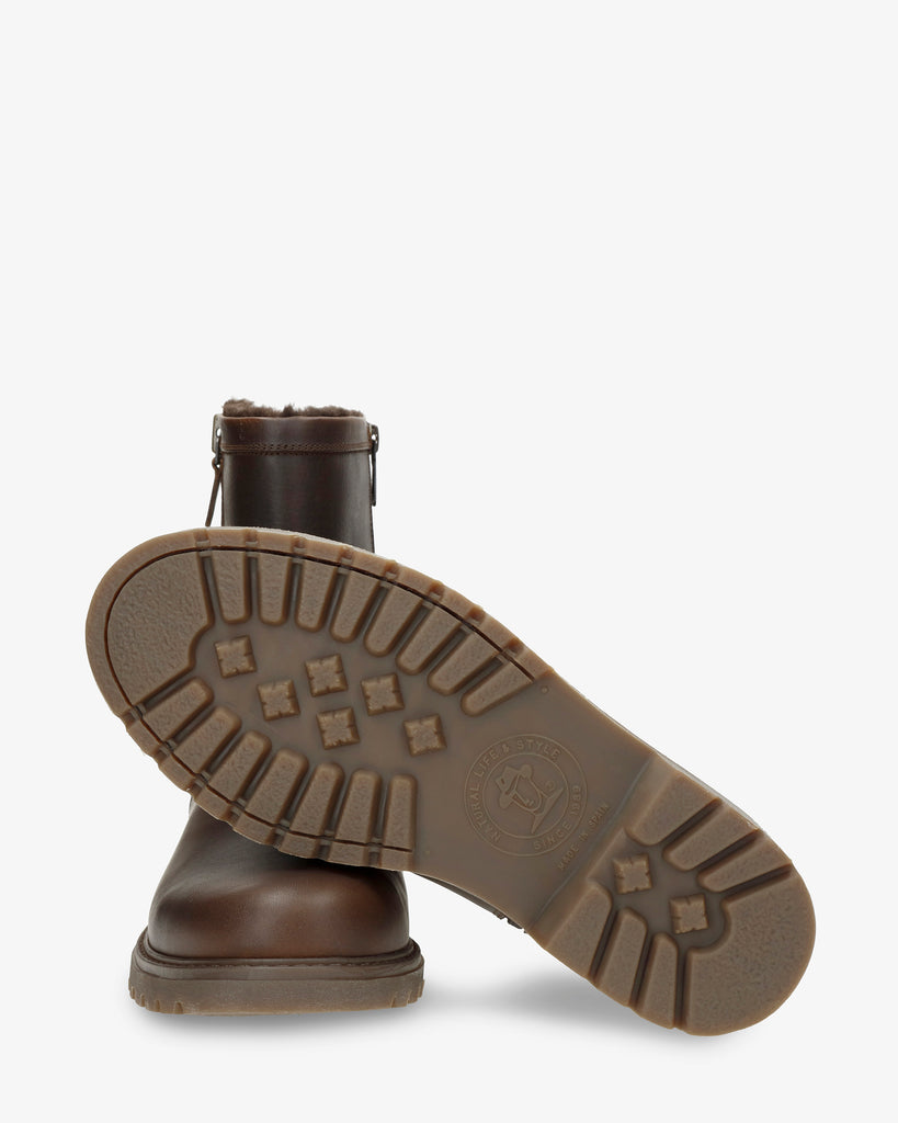 Faruk botas de piel con forro interior de pelo. vison