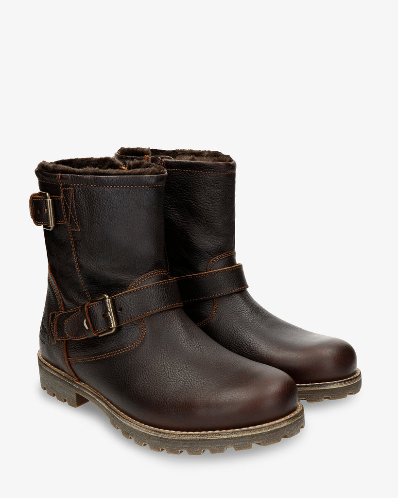 Faust botas de piel con forro interior de pelo. castaño