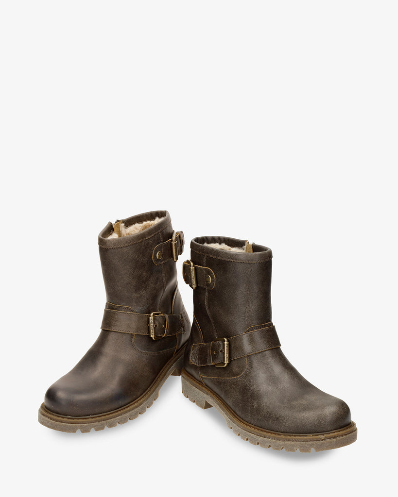 Felina botas de piel con forro interior de pelo. taupe