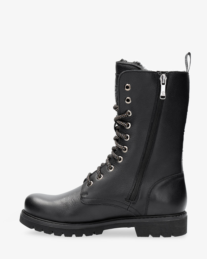 Fiorela botas de piel con forro interior de pelo. negro