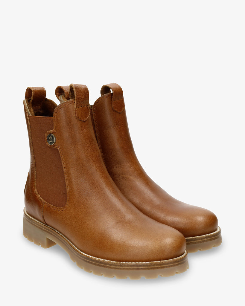 Francesca Igloo botas de piel con forro interior de pelo natural. cuero