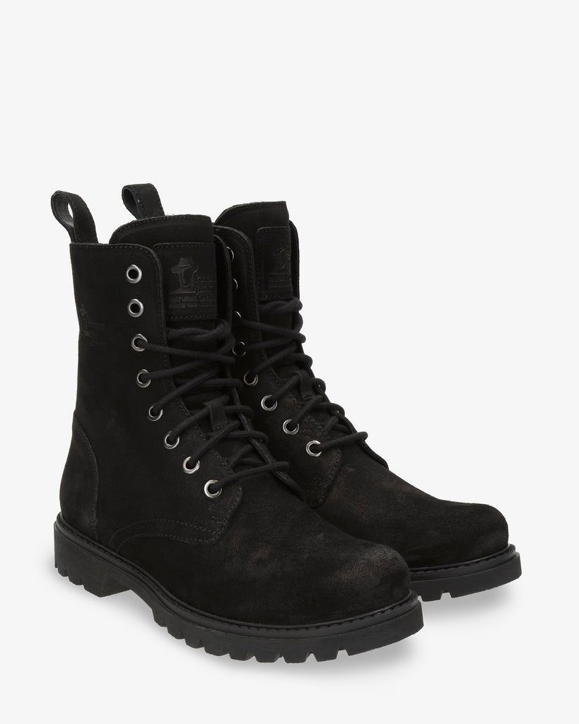 Frisia botas de piel con forro interior de piel. negro