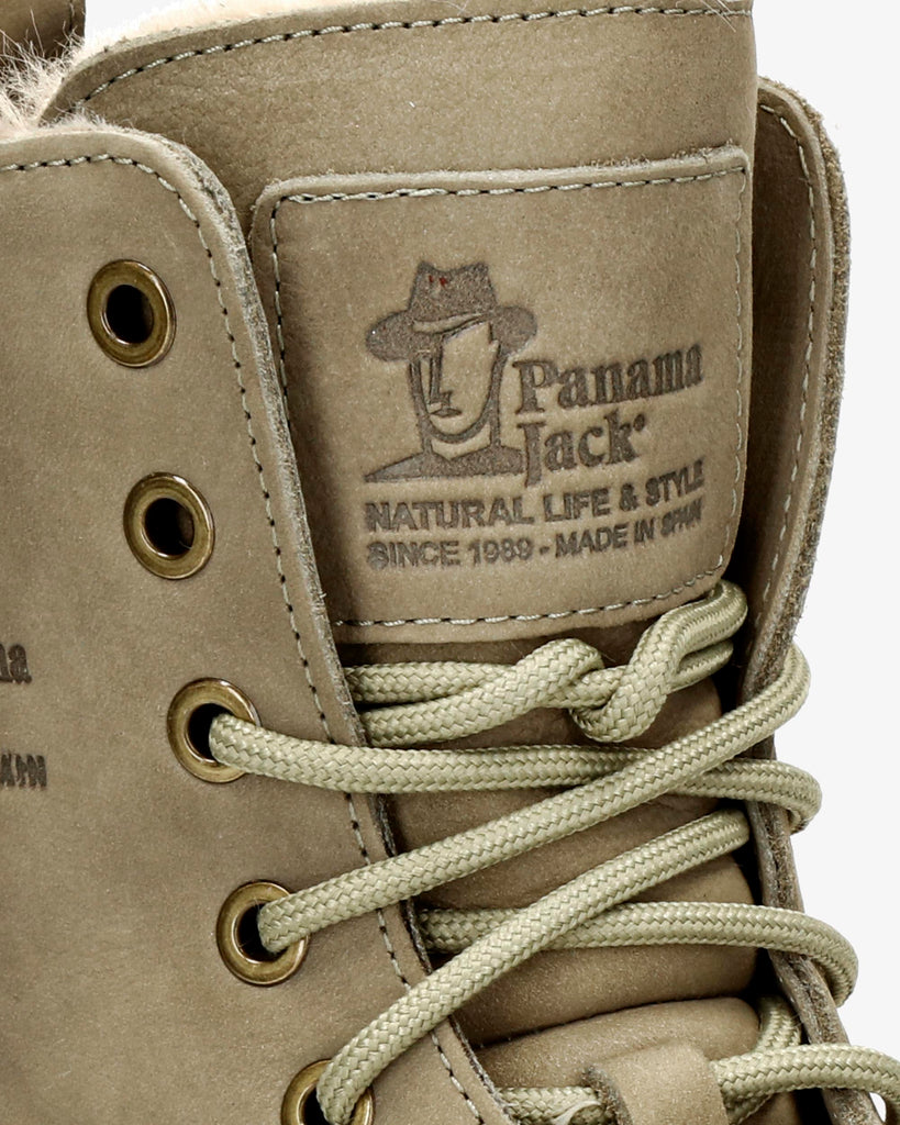 Frisia botas de piel con forro interior de pelo. kaki