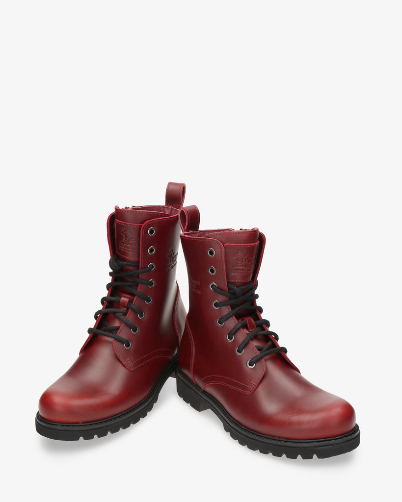 Frisia botas de piel con forro interior de piel. rojo