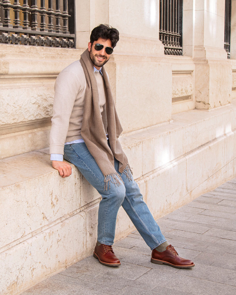 Gante zapatos de piel con forro interior de piel. cuero