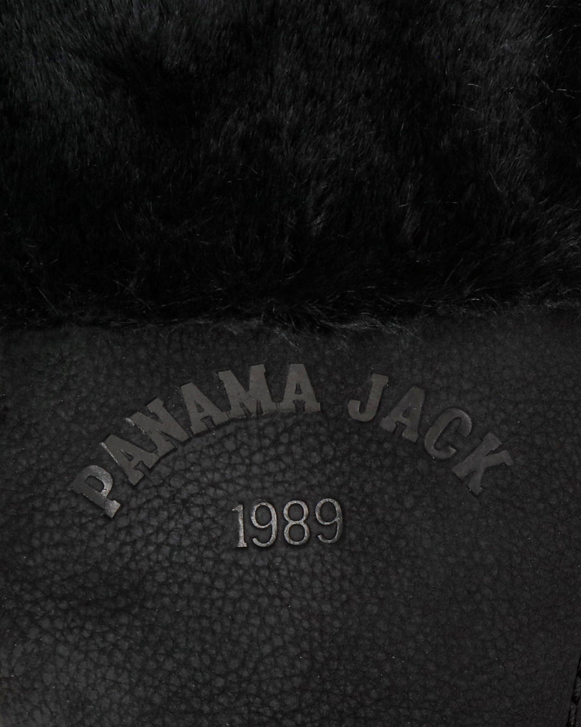 Neck botas de piel con forro interior de pelo. negro