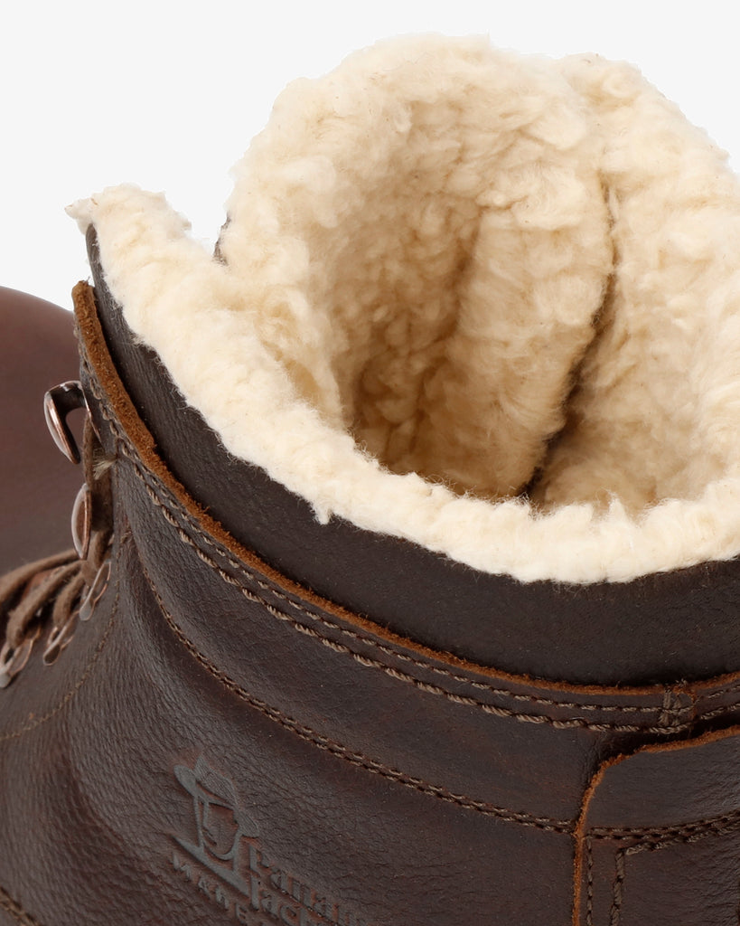 P03 Aviator botas de piel con forro interior de algodón. castaño