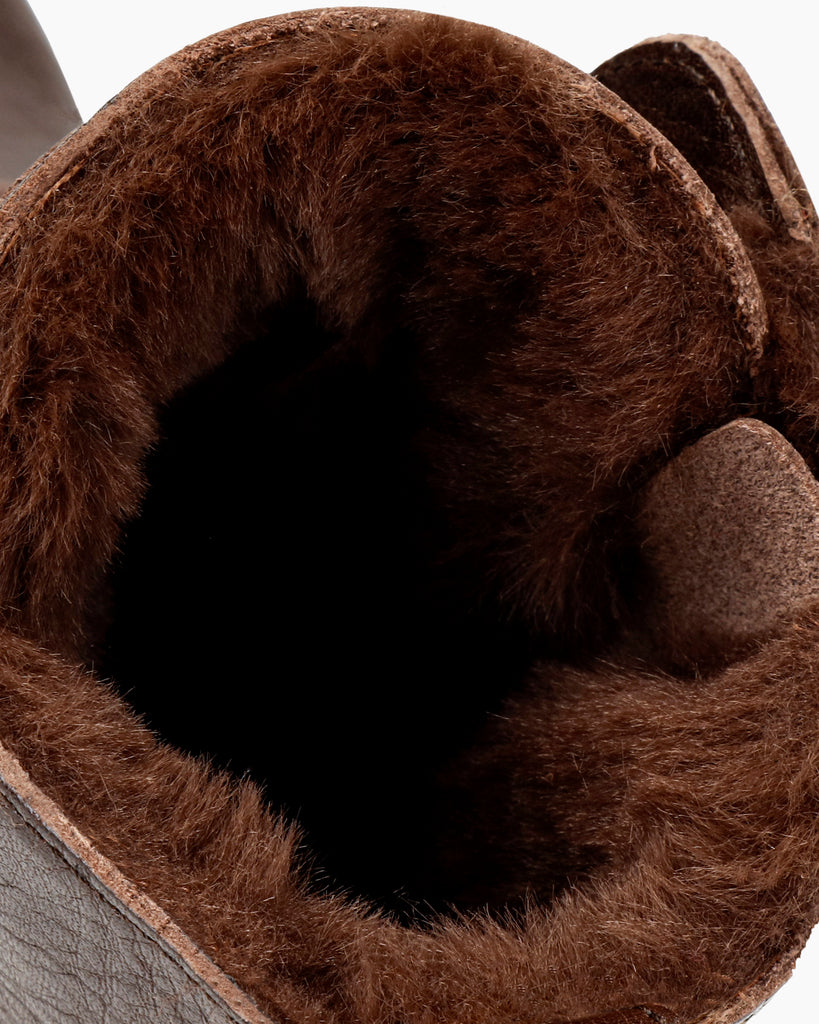 Padma botas de piel con forro interior de pelo. marron