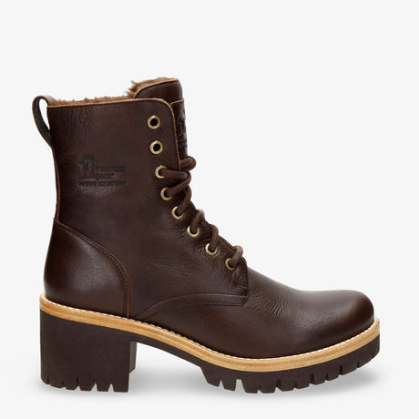 Padma botas de piel con forro interior de pelo. marron
