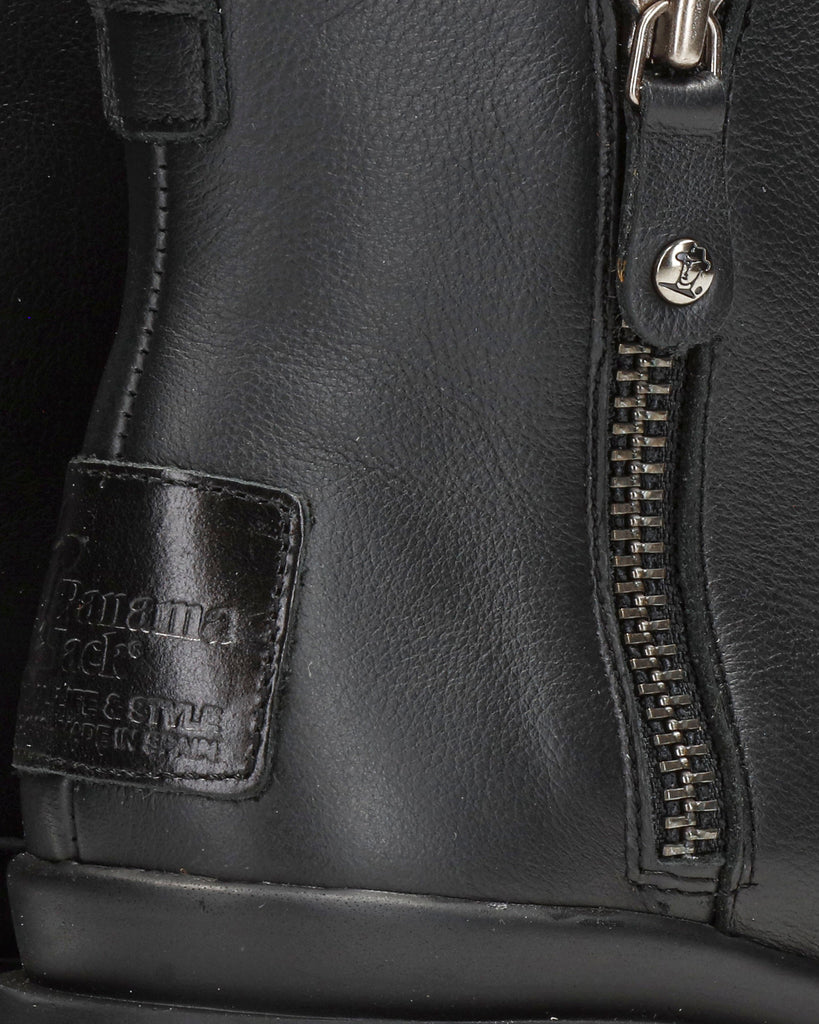 Phuket botines de piel con forro interior de piel. negro