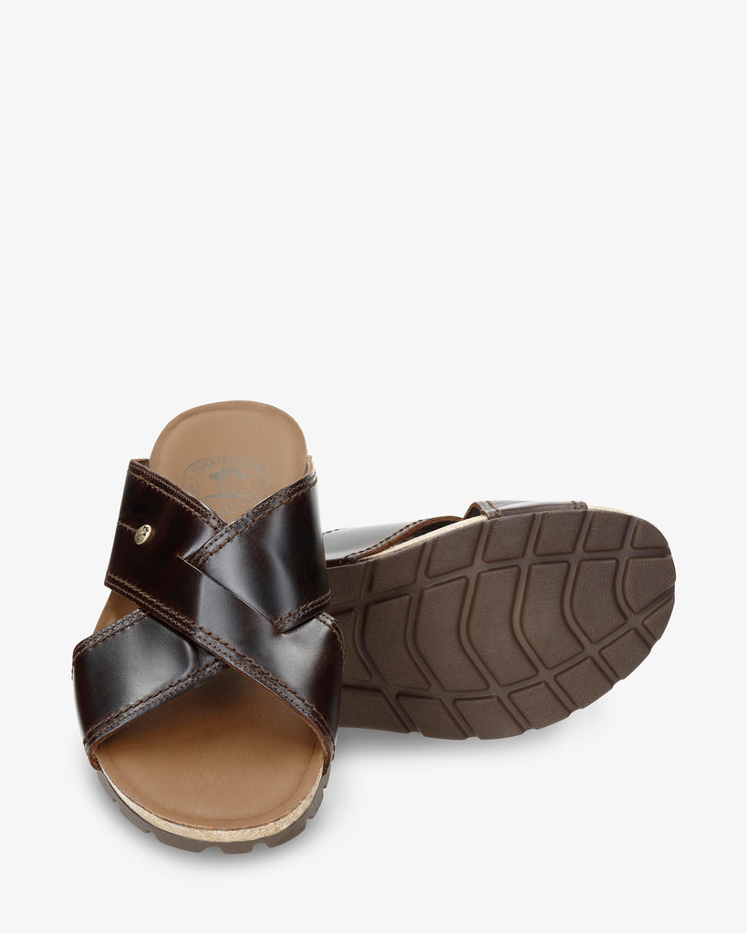 Salman sandalias de piel con forro interior de piel. marron
