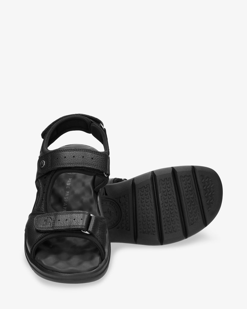 Salton sandalias de piel con forro interior de lycra. negro