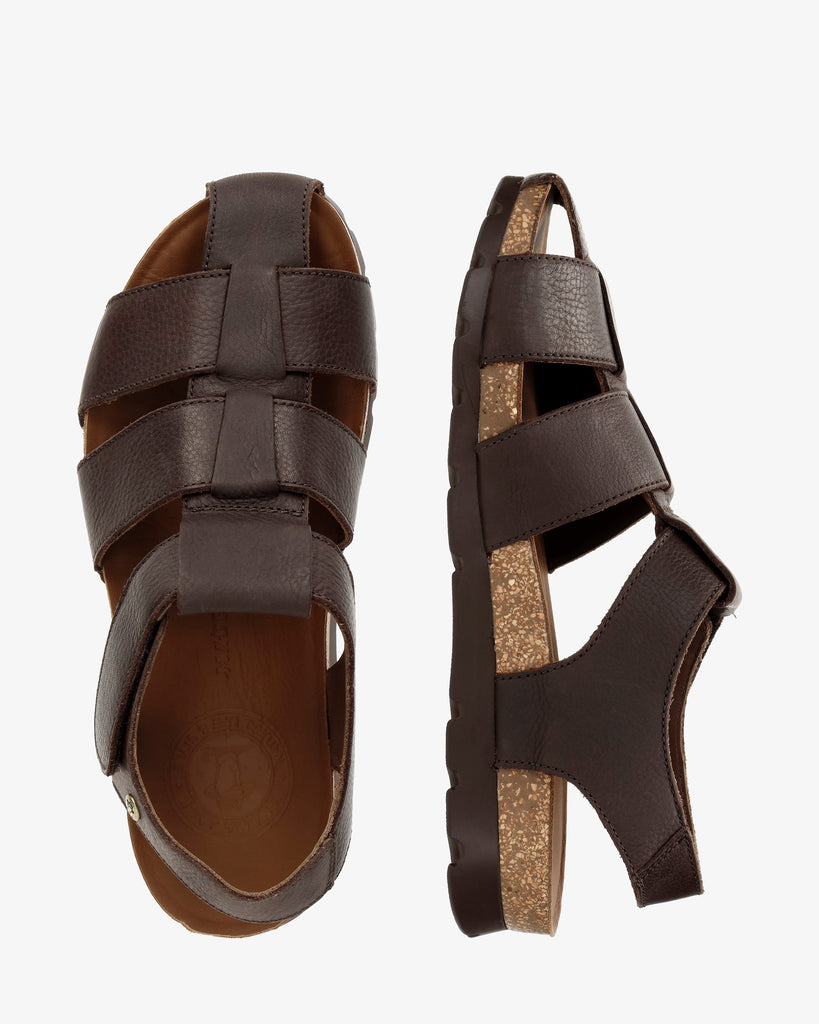 Stanley sandalias de piel con forro interior de piel. marron