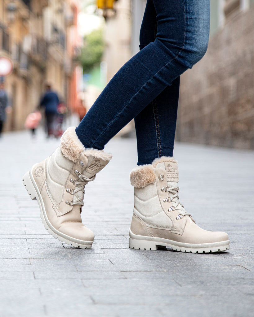 Tuscani botas de piel con forro interior de pelo. crudo