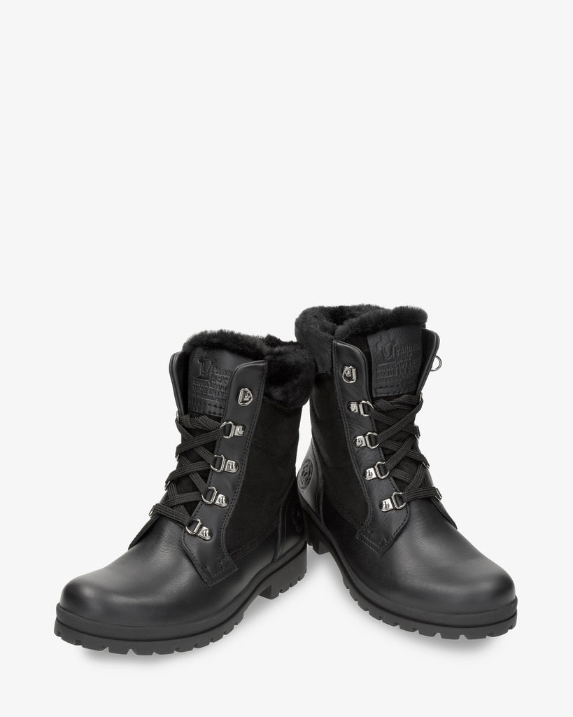 Tuscani botas de piel con forro interior de pelo. negro