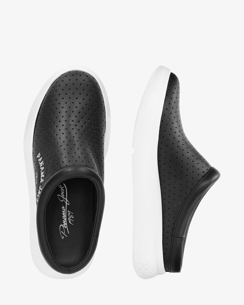 Yannick zueco de piel con forro interior de piel. negro