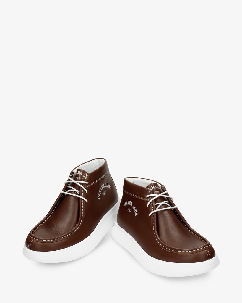 Yulen botines de piel con forro interior de piel. castaño